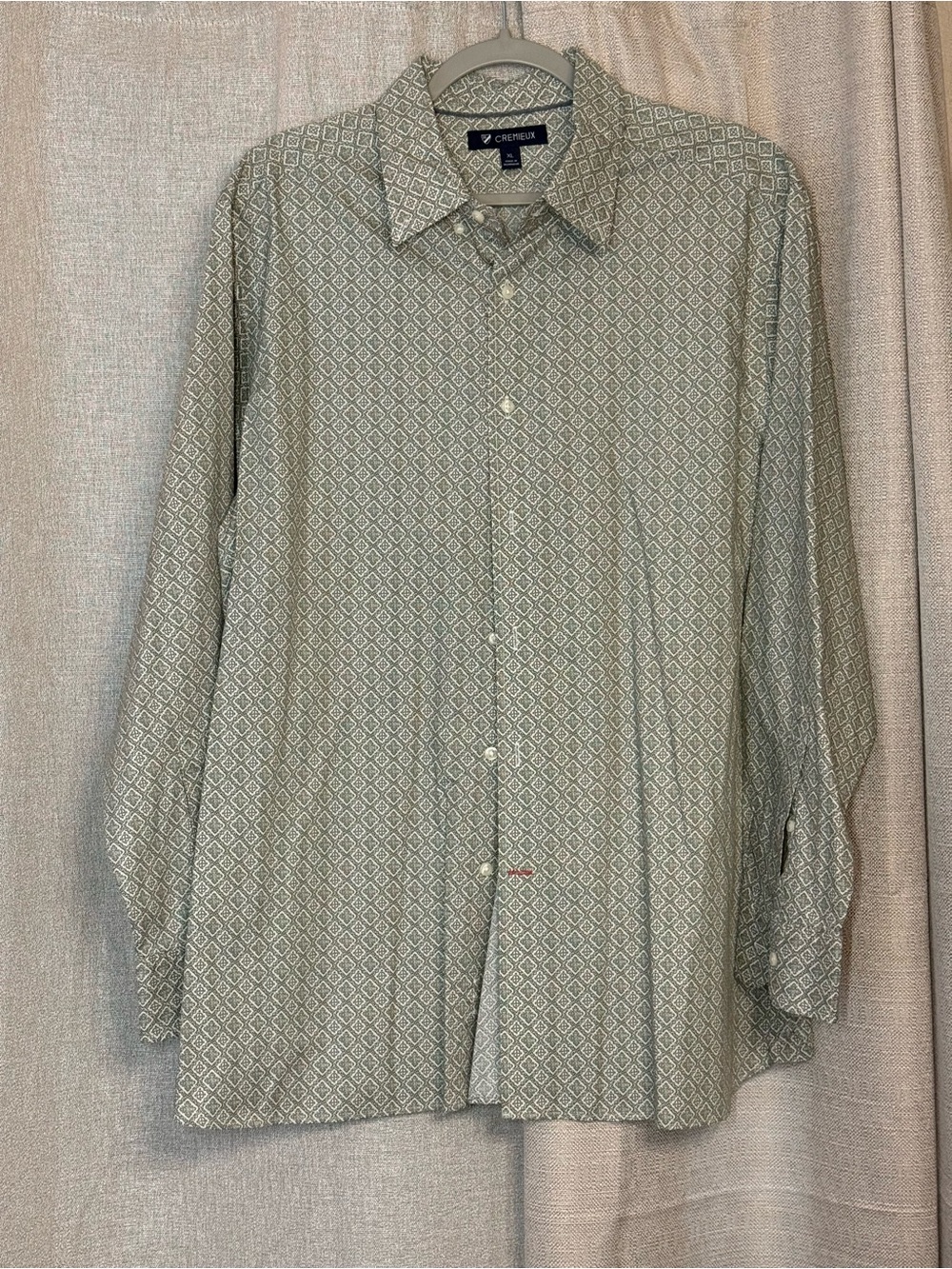 Daniel Cremieux Sage Green Geometric Print Button-Down Shirt